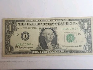 1963 $1 One Dollar Star Bill • Kansas City FRB J05270761* - Picture 1 of 6