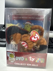 Shrek die Hallen 2008 DVD Dreamworks Weihnachten & Ty Beanie Babys Stiefelkater - Bild 1 von 6