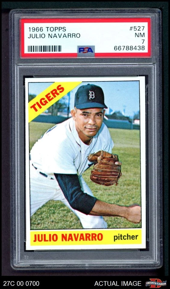 1966 Topps #527 Julio Navarro Tigers PSA 7 - NM - Image 1 of 1