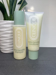 NEU Vintage Clinique Extra Benefits 6 Unzen Shampoo & 4 Unzen Conditioner VOLLE GRÖSSE SELTEN - Bild 1 von 10