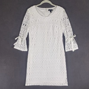 R&K Dress Women 4 Crochet Coquette Cottagecore Fairy Romantic Boho Tie Sleeve - Picture 1 of 14