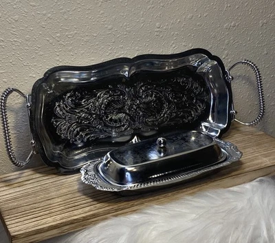 老式Footed 11英寸Shelton餐具餐盘和黄油盘中世纪餐饮 — 第 1/4 张图片