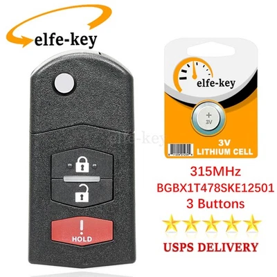 Mando a distancia sin llave para Mazda 2 2011-2015 CX-7 2007-2013 BGBX1T478SKE125-01 Foto 1 de 4