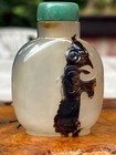 FINE CHINESE QING DYNASTY SHADOW CAMEO AGATE SNUFF BOTTLE EARLY TO MID 19TH C.