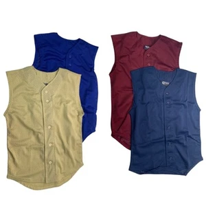4 New Tag Team Uniform Youth Medium Button Down Sport Mesh Jersey Tank Top Vests - Picture 1 of 6