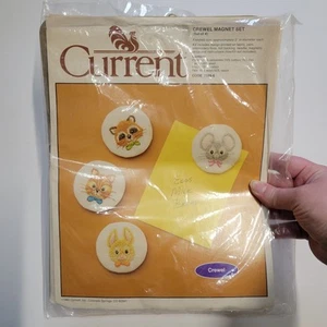 (Open&Unused) Current Crewel Kit Critter Magnets Mouse Raccoon Cat Rabbit - Picture 1 of 10