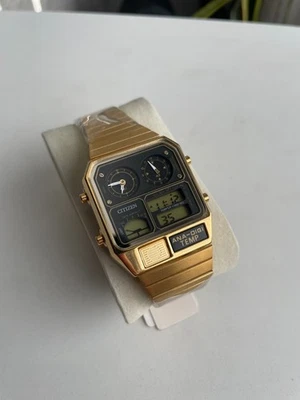 Reloj Hombre Citizen Ana-Digi Temp Cal 8988 Analógico Digital Dorado Negro NUEVO CON ETIQUETAS Foto 1 de 3