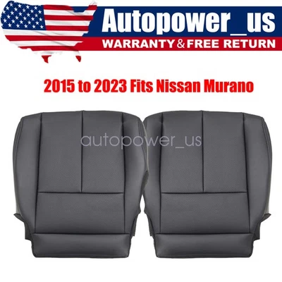 Driver & Passenger Bottom Leather Seat Cover Black For 2015-2023 Nissan Murano Foto 1 de 4