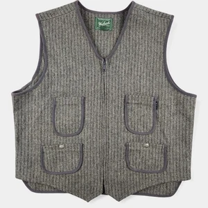 Woolrich Vest Mens XL Gray Heather Wool Blend Zip Front Utility Pockets Outdoor - Picture 1 of 15