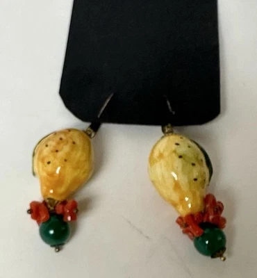 Handmade Lemon Dangle Earrings - Image 1 of 4