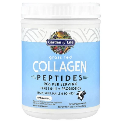Grass Fed Collagen Peptides, Unflavored, 19.75 oz (560 g) - Image 1 of 2