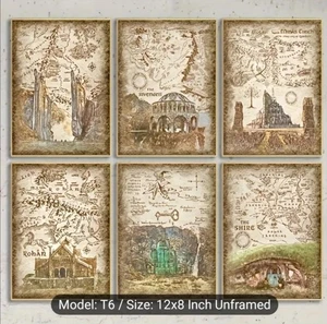 Anuncio especial 6 carteles LOTR vintage - Imagen 1 de 1