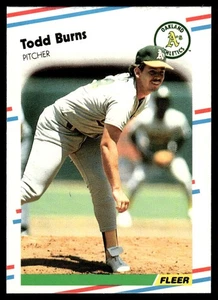 1988 Fleer Update Todd Burns Oakland Athletics #U-52 - Picture 1 of 2