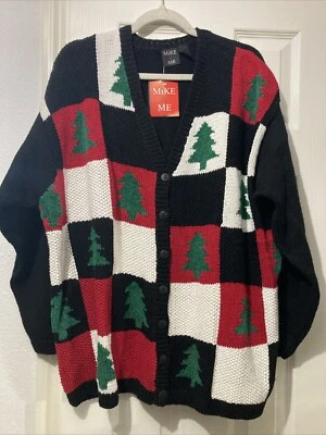 Cárdigan Suéter De Colección Mike & Me Árbol de Navidad Talla 2X Vacaciones Invierno Maestro Foto 1 de 4