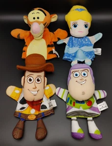4x Disney Soft Hand Puppets Lot Cinderella Tigger + Woody & Buzz From Toy Story - Picture 1 of 13