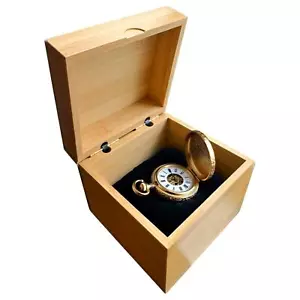 4" x 4" Bamboo-Wooden Watch Box | Elegantly Handcrafted With Velvet Pillow | For - Picture 1 of 9