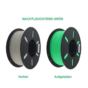 PET Glow in the Dark 3D Drucker Filament Grün Türkis Blau 1KG 1.75mm - Bild 1 von 10