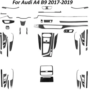 61 piezas kits completos de fibra de carbono real cubierta interior embellecedor para Audi A4 B9 2017-2019 - Imagen 1 de 8