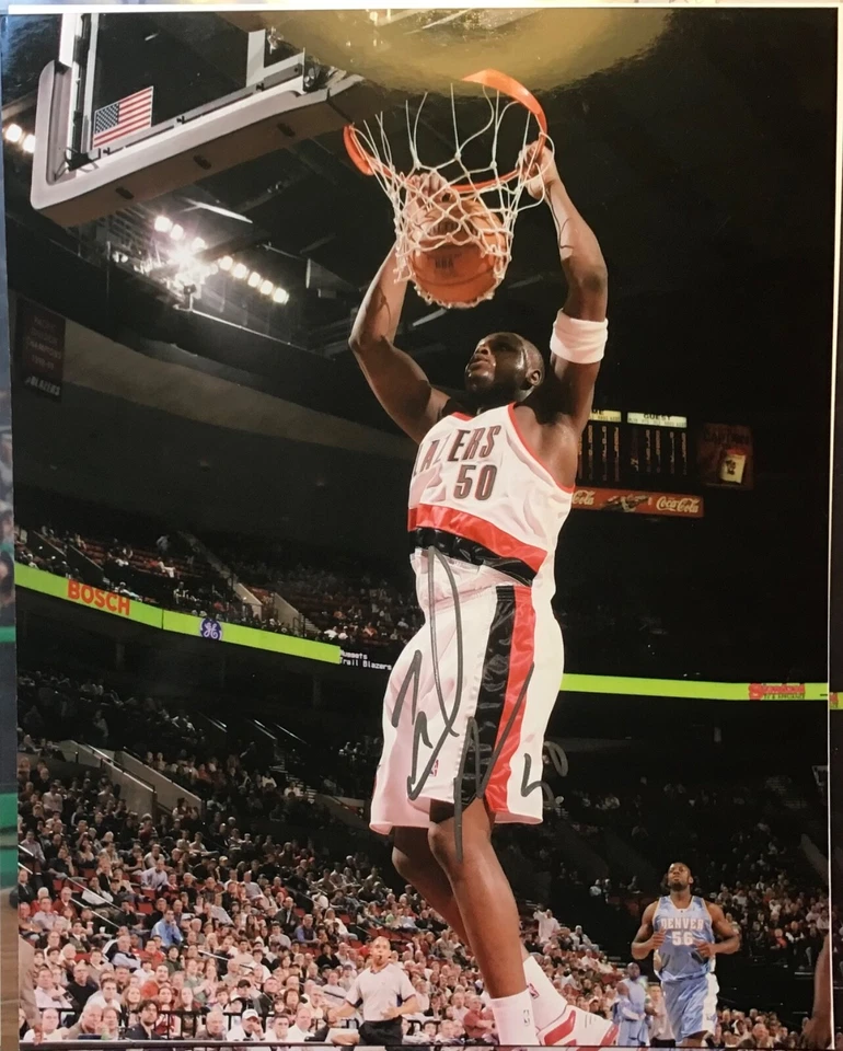 (Trail Blazers) #50 Zach Randolph (foto de acción a color autografiada de novato 8x10)! Foto 1 de 1