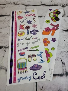 Girl Power Scrapbooking Stickers Lot Fashion Makeup Groovy Funky Cool - Picture 1 of 5
