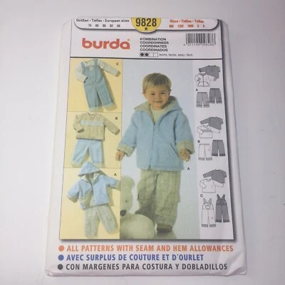 Burda 9828 Size 9M-3 Pants Shirt Jacket Overalls - Image 1 of 4