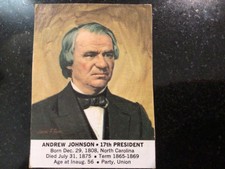 1964 General Mills U.S. Presidential Portrait Card ANDREW JOHNSON 17th president