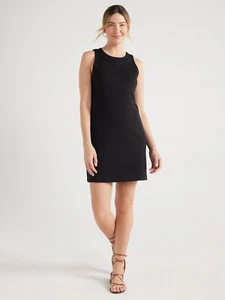 Free Assembly Women's Sleeveless Wide Strap Mini Dress, Size M Black --Q5-- - Picture 1 of 5