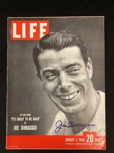 Joe DiMaggio Signed Life Magazine Baseball Autograph 1949 NO LABEL Yankees PSA - Picture 1 of 8