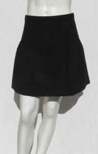 J CREW Women’s Black Textured Crepe Fit and Flare Flounce Mini Skirt size 2 EUC - Picture 1 of 5