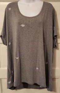 Life is Good Womens Gray Short Sleeve Shirt XL Very Soft and Comfortable  - Picture 1 of 6