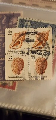US Stamps Scott #? 1985 22c Seashells - Used Block Of 4- #B520 - Image 1 of 2