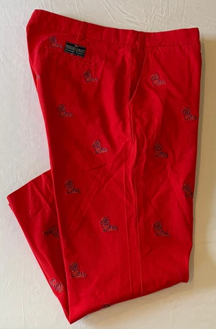 Ole Miss Rebels Red Pennington & Bailes Embroidered Stadium Pants Sz 40 x 28 Cover