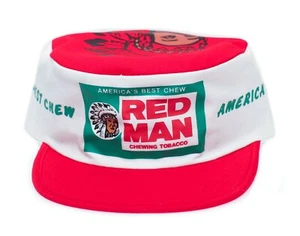 Red Man Tobacco hat Redman Vintage painters cap 90s Snapback Cap Rare - Picture 1 of 5
