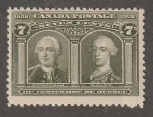 Canada 1908 #100 Quebec Tercentenary Issue - Fine MH - Picture 1 of 2