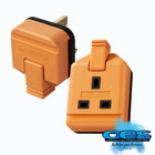 13 AMP RUBBER PLUG & SOCKET SET 1 GANG 3 PIN MAINS HEAVY DUTY ORANGE GARDEN 