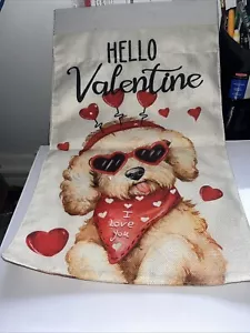 Garden Flag 12x18 Inch Dog Lab Poodle Pup I Love You Double Sided, - Picture 1 of 2
