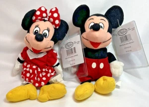 DISNEY STORE MICKEY MOUSE AND MINNIE MOUSE MINI BEAN BAG PLUSH with tags - Picture 1 of 9