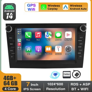 Android 14 4+64G Carplay Autoradio GPS Nav RDS Für Opel Astra H Corsa C D Zafira - Bild 1 von 14
