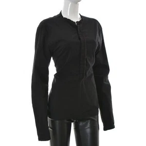 Jil Sander Women's Top Blouse Size 42 Black Long Sleeve Ruffle Neck - Imagen 1 de 6