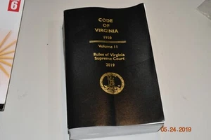 CODE OF VIRGINIA 1950 Volume 11 1997 Replacement. Rules Of Supreme Court - Picture 1 of 4