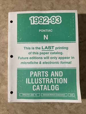 Pontiac GrandAm 25N 1992-1993 manual de piezas original General Motors Foto 1 de 4