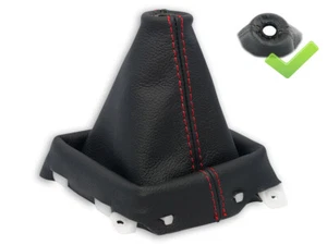 FOR MAZDA 3 BL 09-13 GEAR SHIFT BOOT GAITER GENUINE LEATHER STITCH RED - Picture 1 of 4