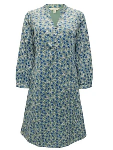 EX Seasalt Green Needlecord Drifting Floral Headland Diarist Dress 10-22 RRP £80 - Picture 1 of 4