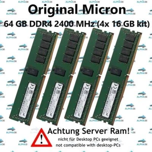 Micron 64 GB (4x 16 GB) ECC DDR4-2400 Lenovo ThinkServer RD550 RD650 Server RAM - Afbeelding 1 van 1