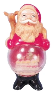 Santa Claus Snow Globe Christmas Decoration Carolers Hard Plastic Vintage #42 - Picture 1 of 9