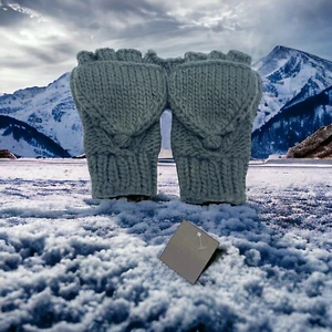 Knit Fingerless Convertible Gloves Hand Warming NWT Nordstrom Gray - Picture 1 of 7
