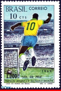 1144 BRASIL 1969 - GOL 1.000 POR PELÉ, FÚTBOL, MI# 1238 C-658, MNH - Imagen 1 de 2