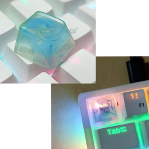 RGB Resin Keycap Blue Translucent Keycap For Cherry MX Mechanical Keyboard Parts - Picture 1 of 4