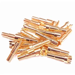 4 to 5mm stepped solid design gold plated bullet connector w/ shoulder 10 pair - Picture 1 of 2