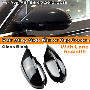 Replacement Wing Side Mirror Cap Covers wLane Assist For Audi A6 S6 C7 2012-2018 - Bild 1 von 10